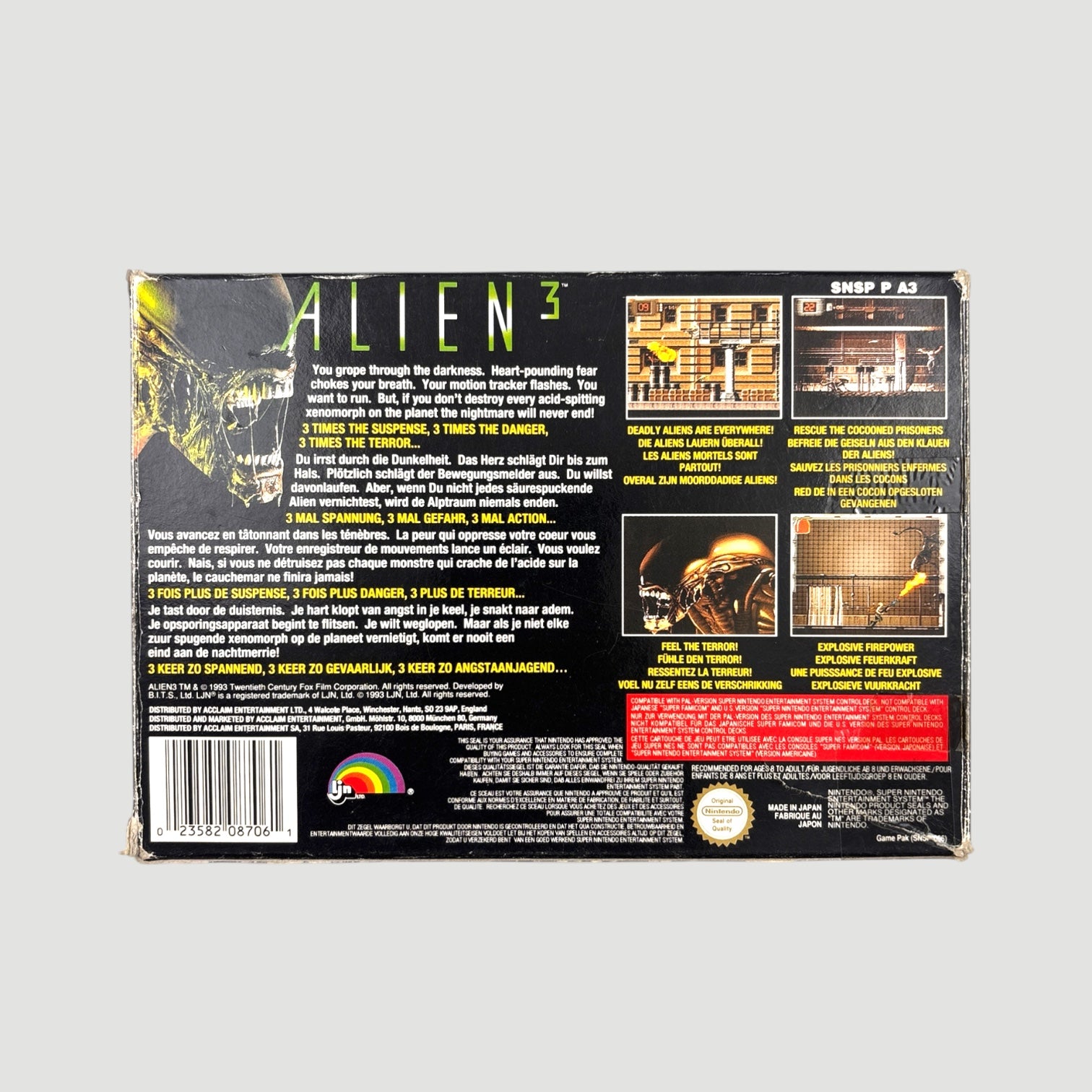 1992 Alien 3 Super Nintendo Game