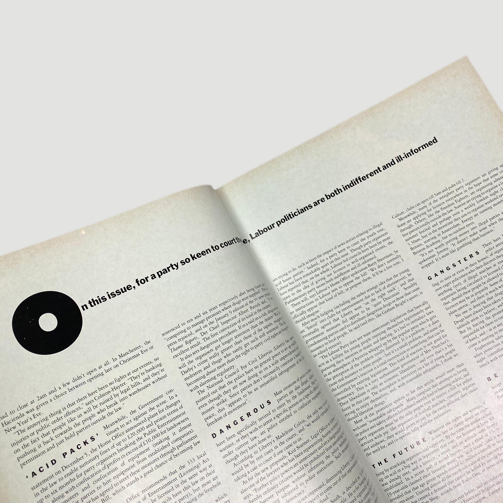 1990 The Face Magazine 'The Right To Party' Issue