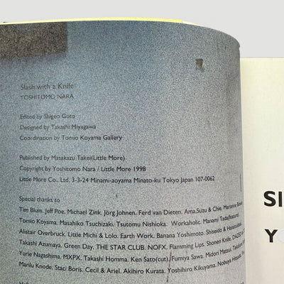 1998 Yoshitomo Nara Slash with a Knife Japanese Book