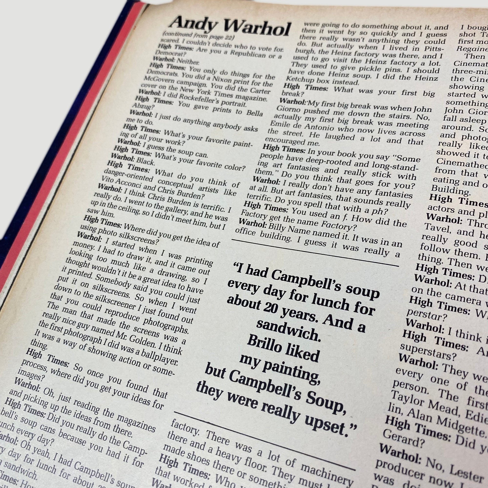 1977 High Times Andy Warhol Cover