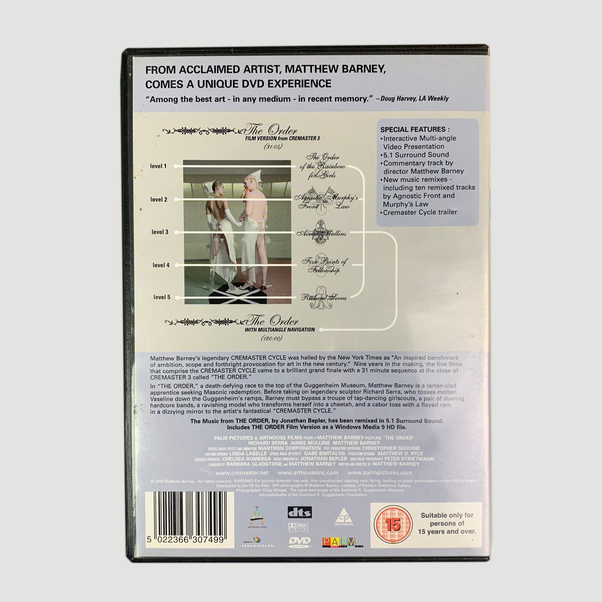 2003 Matthew Barney 'The Order' Cremaster 3 DVD