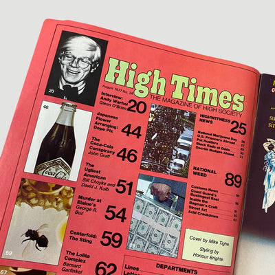 1977 High Times Andy Warhol Cover