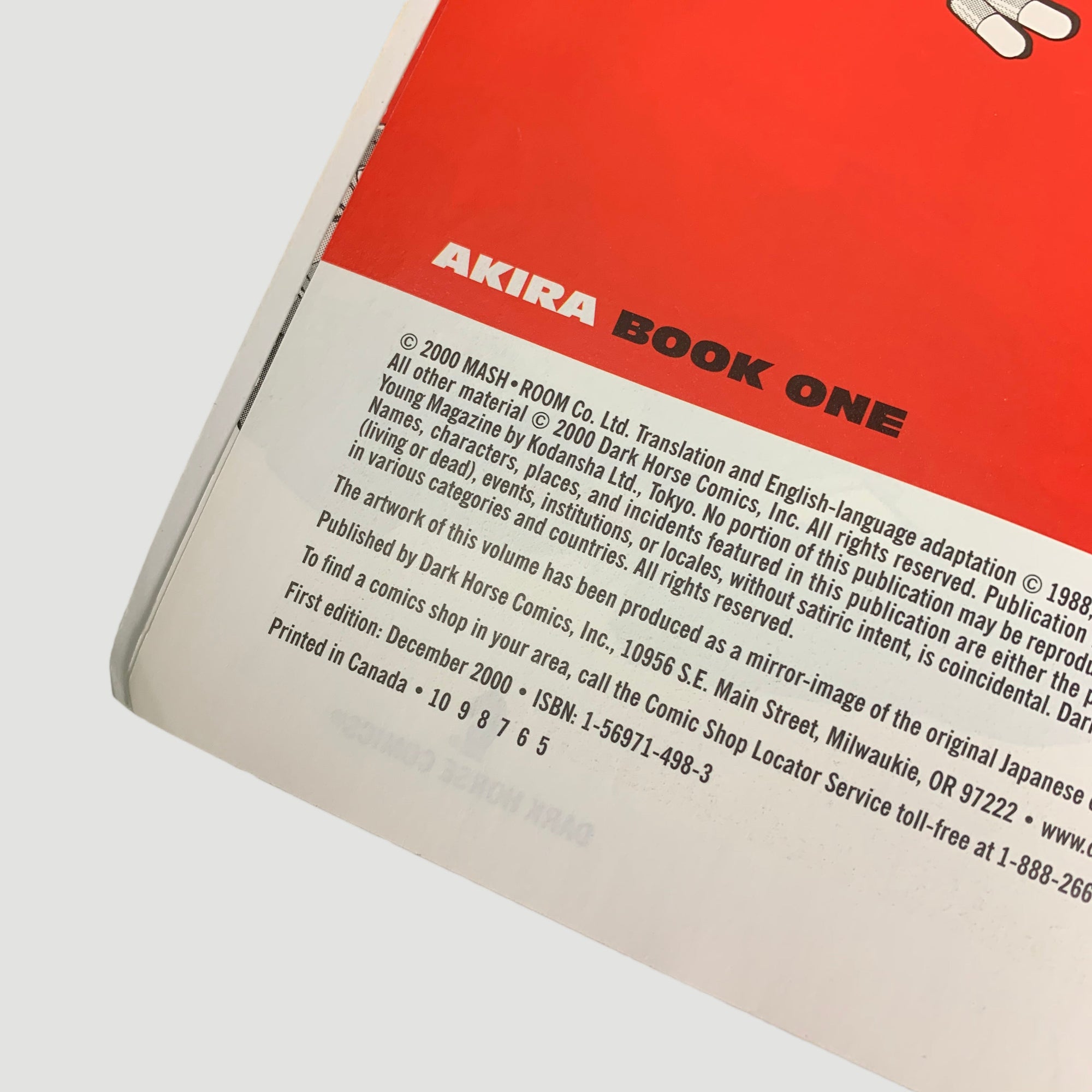 2000 Katsuhiro Otomo 'Akira Volume 1: The Beginning'