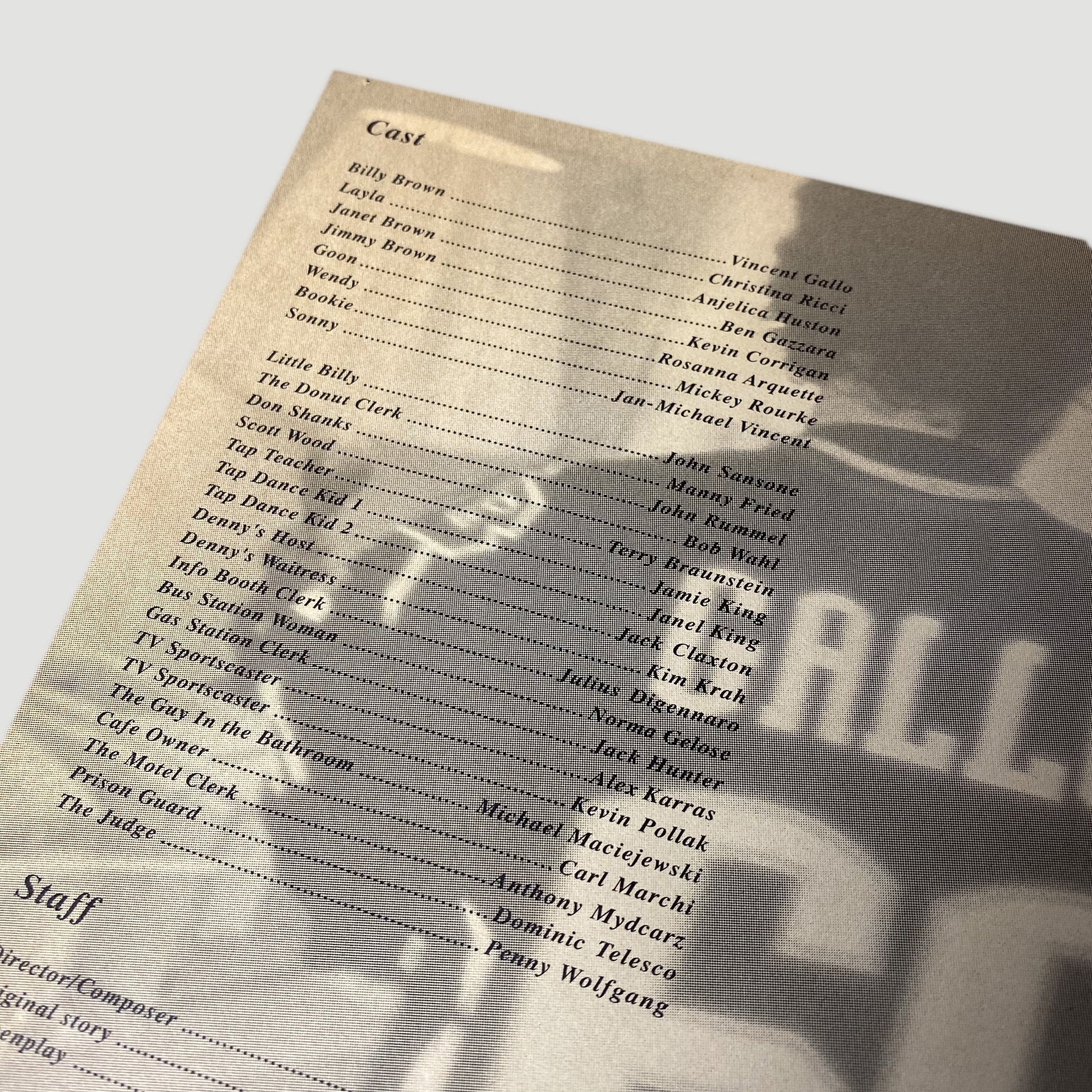 1998 Buffalo 66 Japanese Theatrical Programme