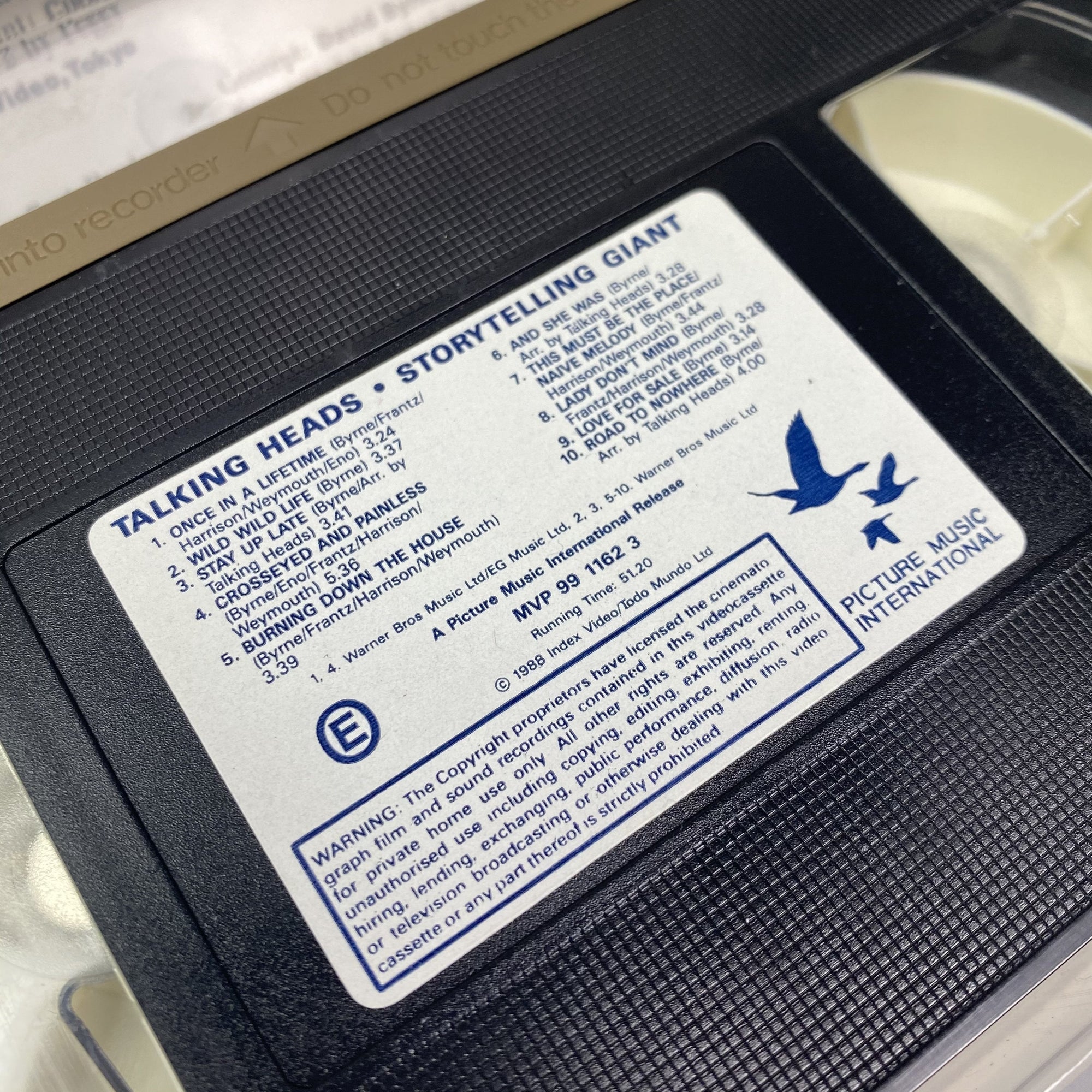 1988 Talking Heads 'Storytelling Giant' VHS