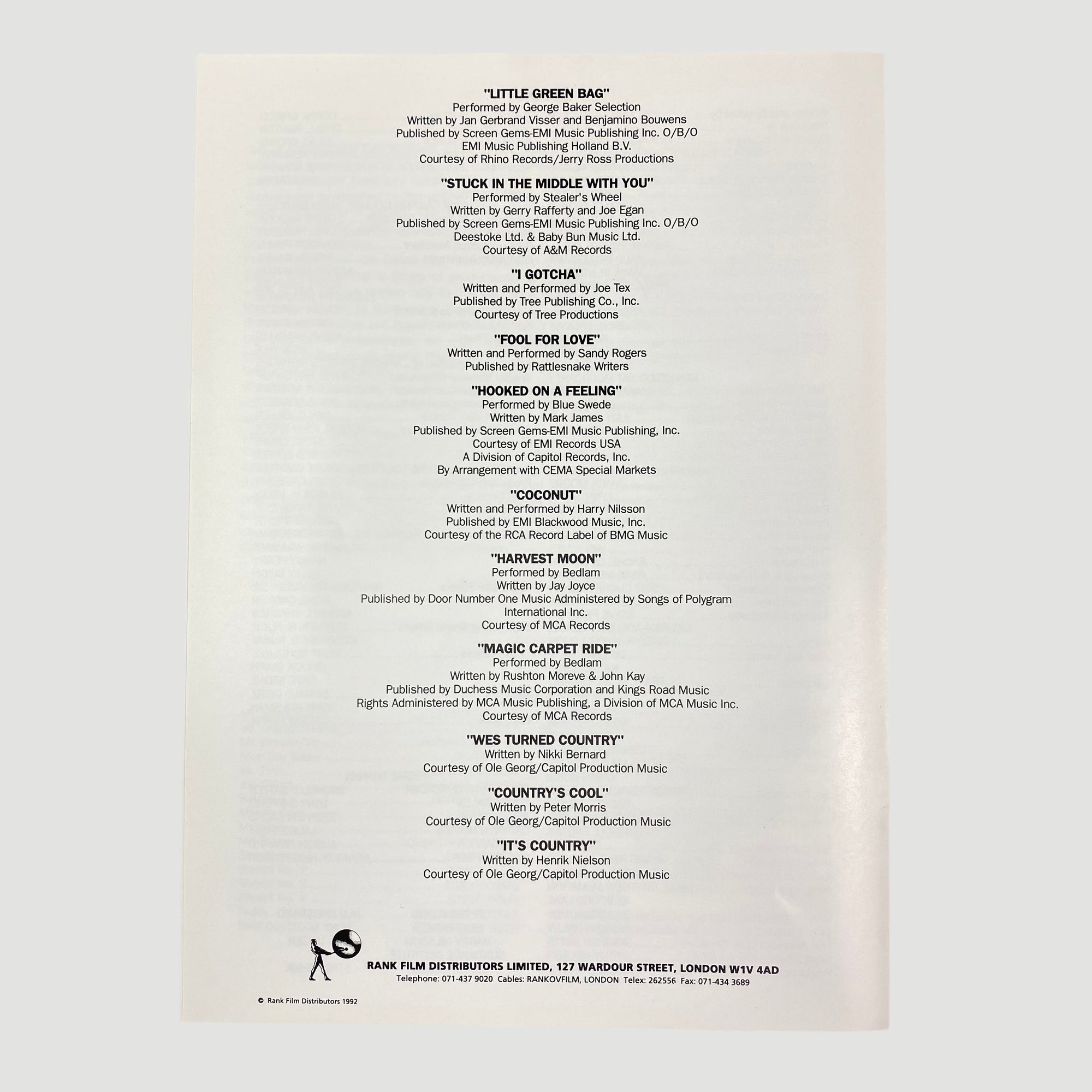 1992 Reservoir Dogs Preview Screening Press Booklet