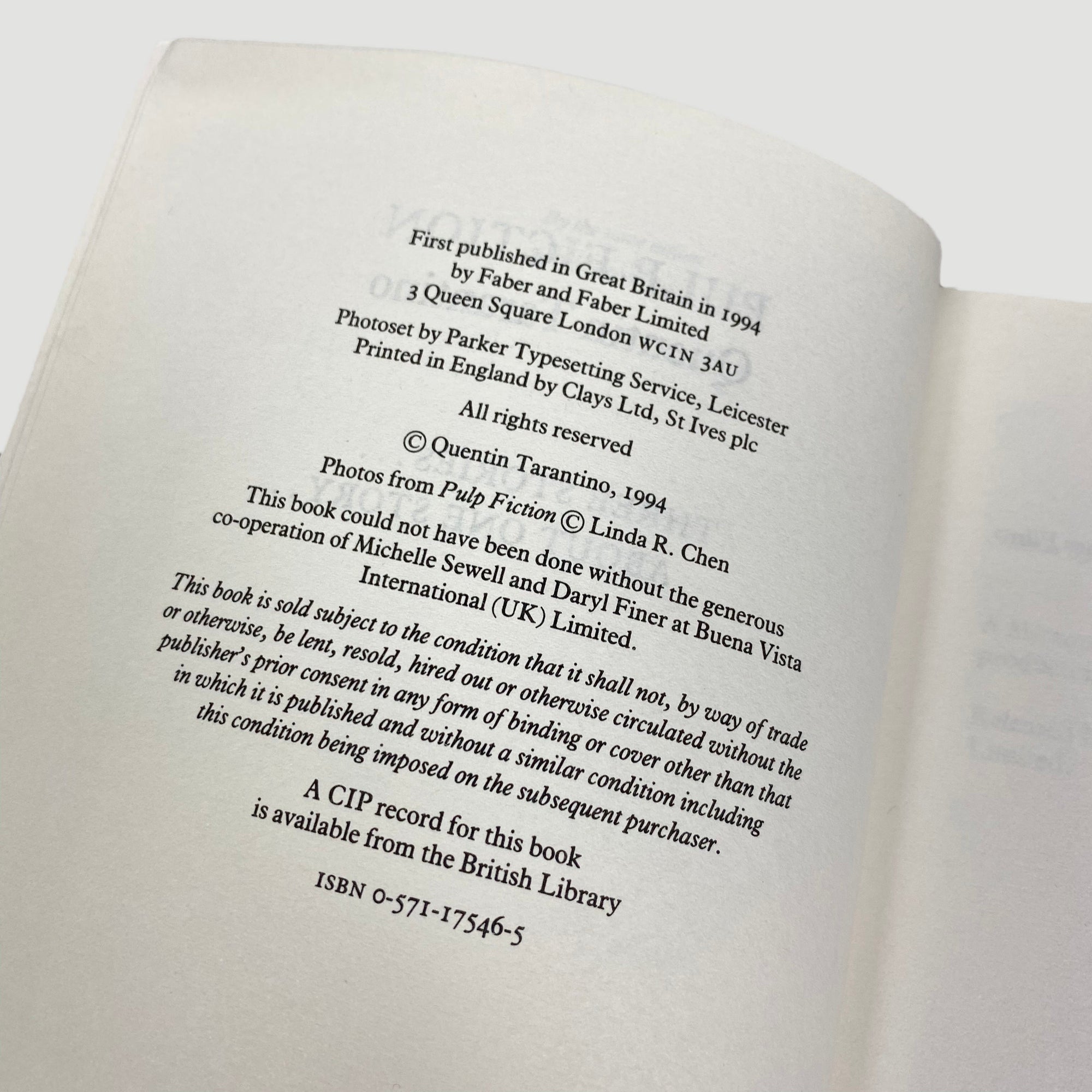 1994 Pulp Fiction Faber Screenplay