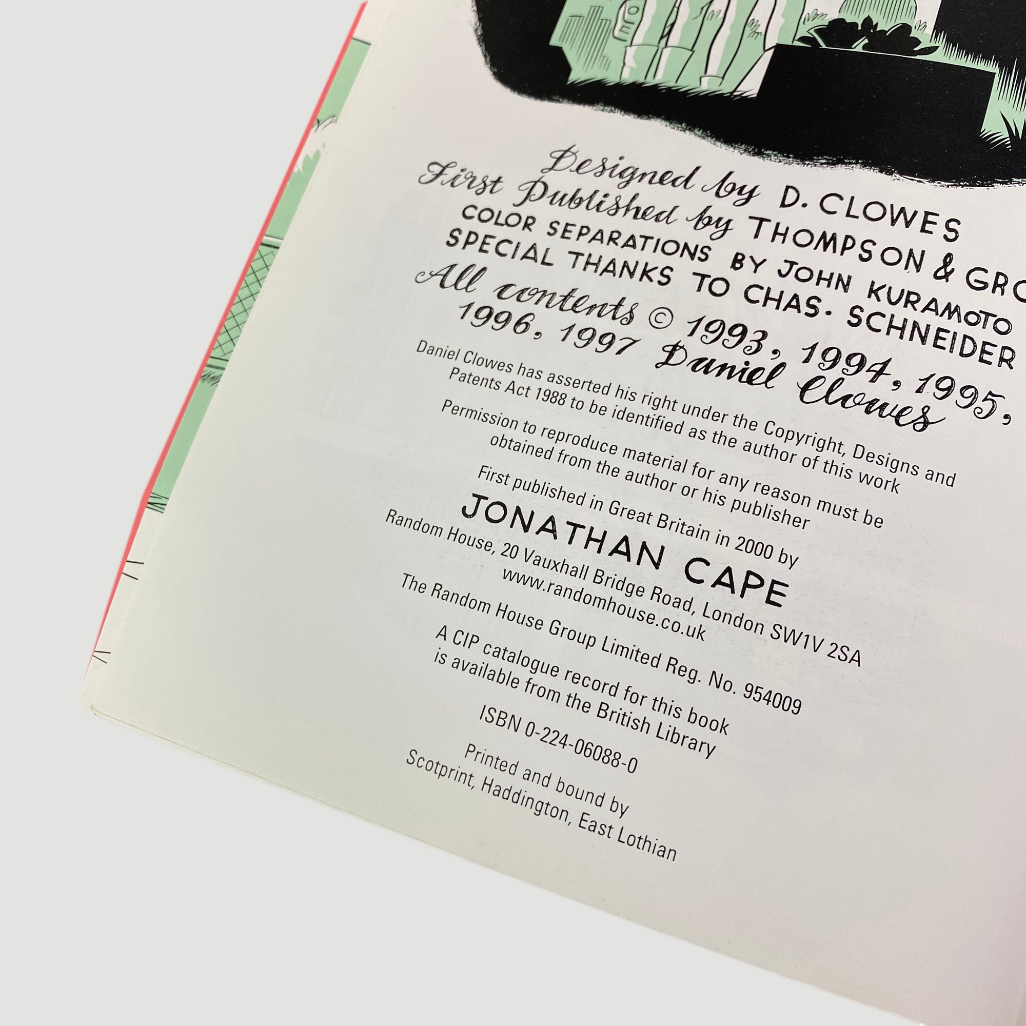 2000 Daniel Clowes 'Ghost World' 1st UK Edition