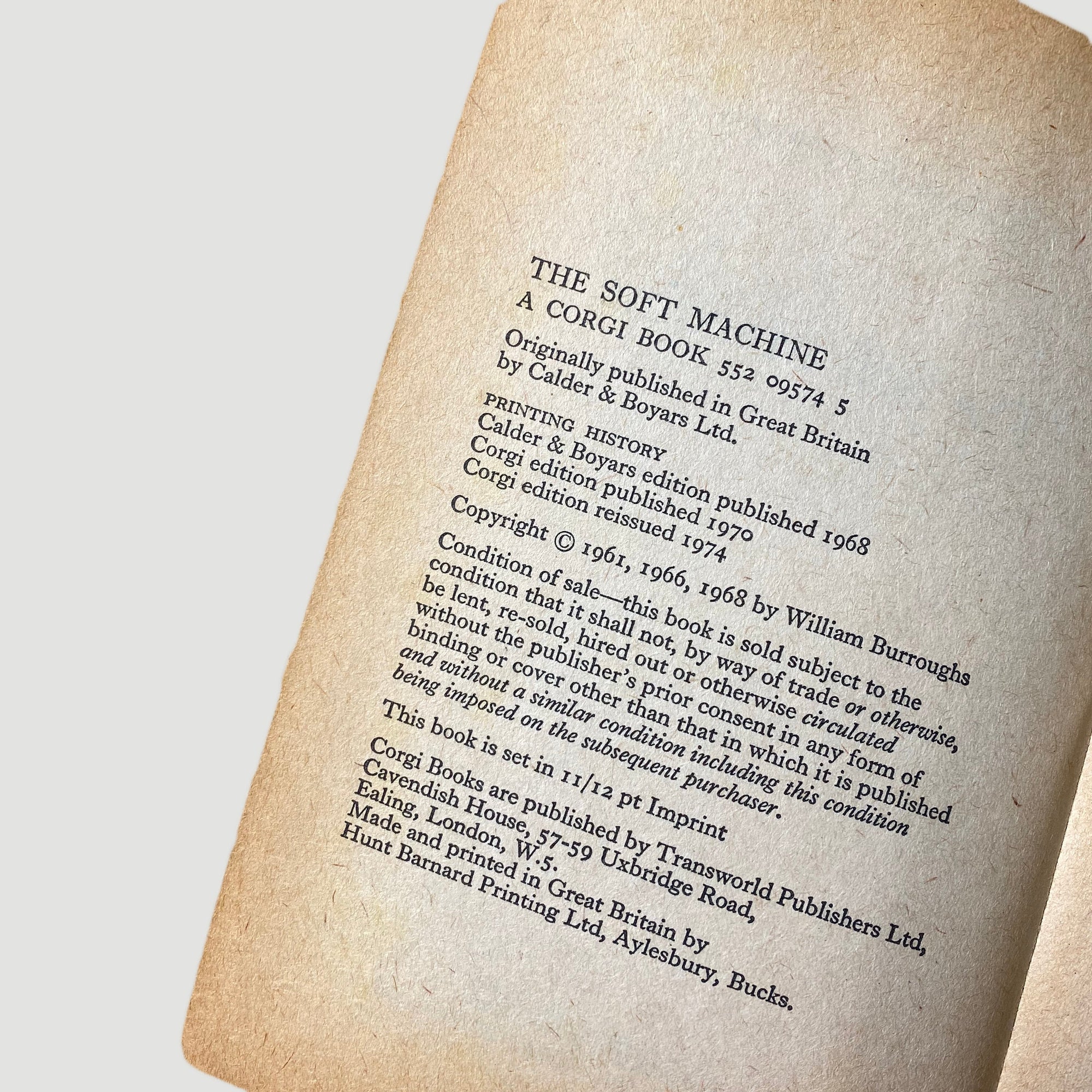 1974 William Burroughs 'The Soft Machine'