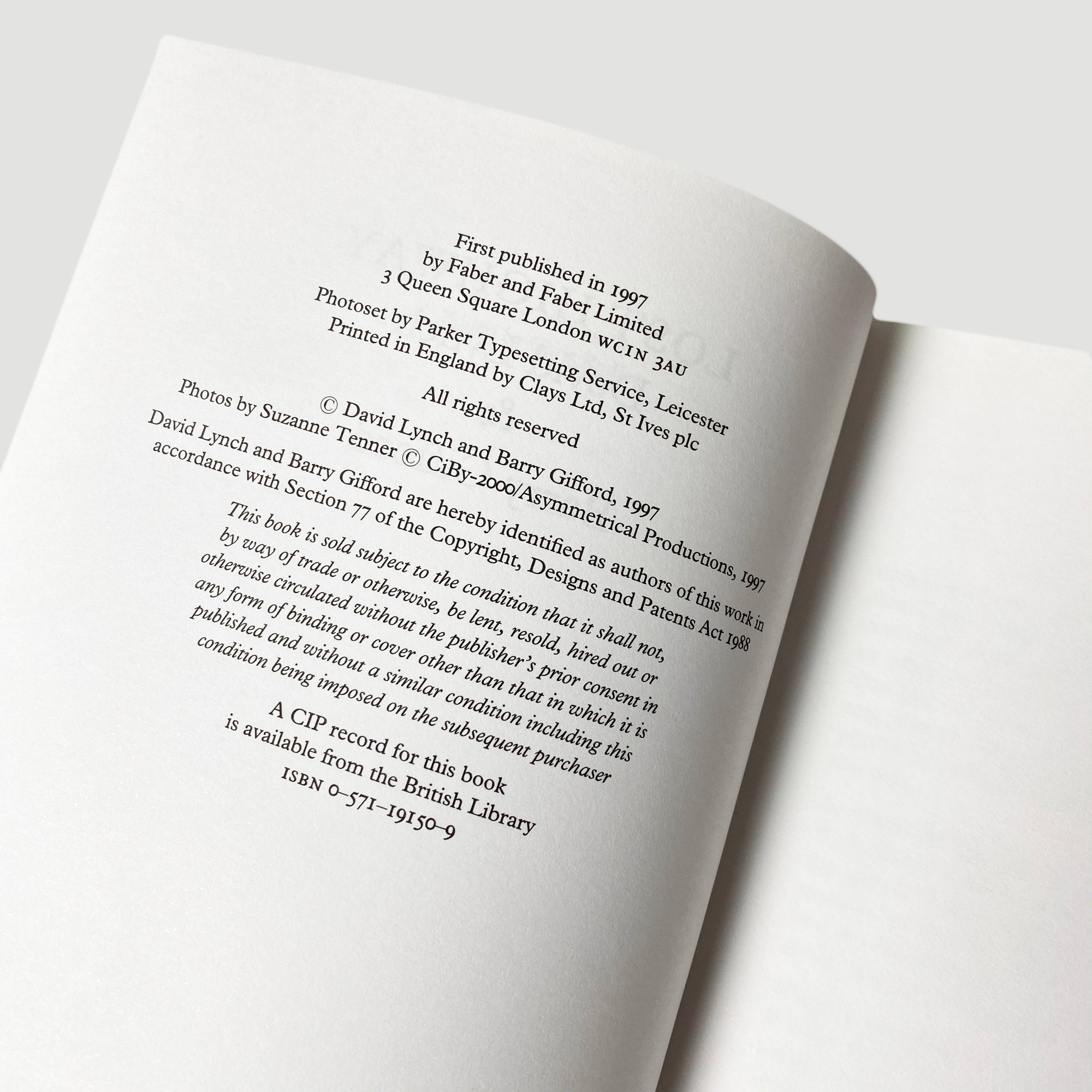 1997 David Lynch & Barry Gifford 'Lost Highway' Screenplay