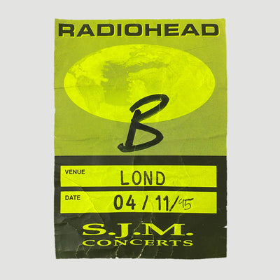 1995 Radiohead The Bends Tour AAA Pass