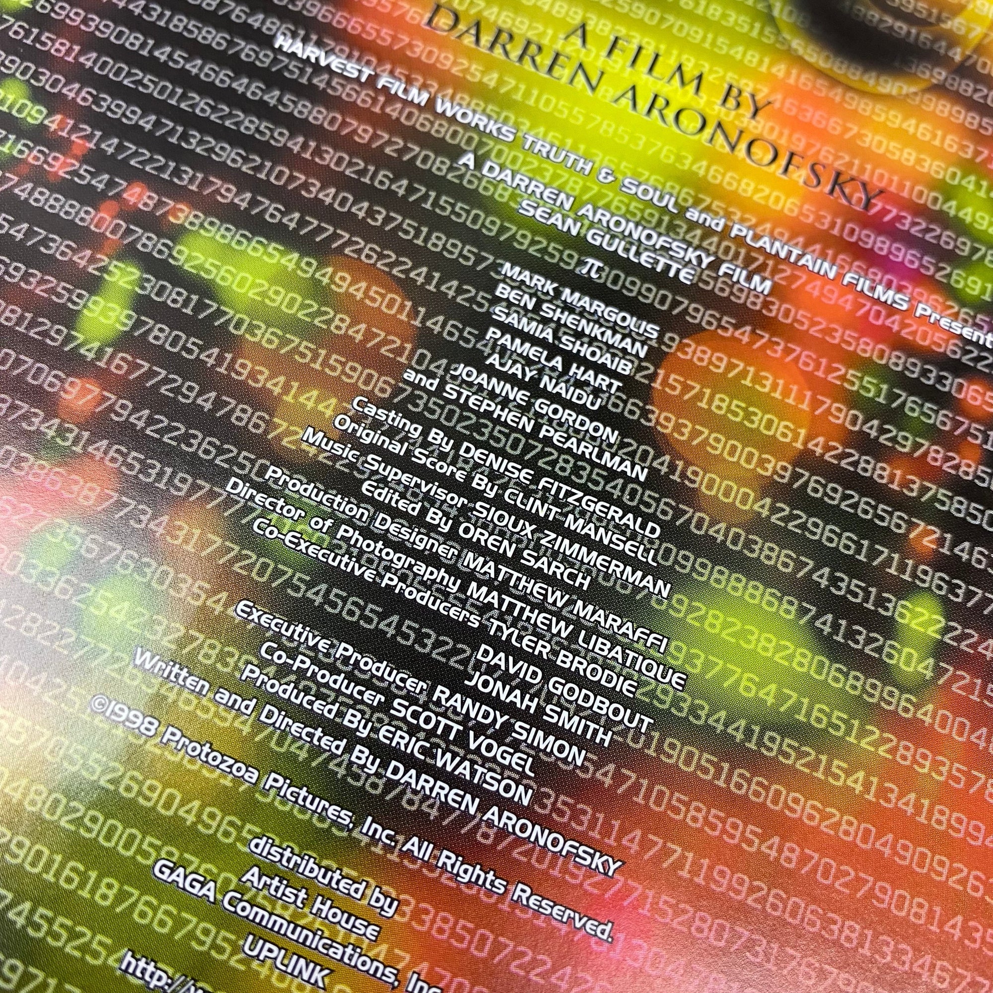 1999 Pi Japanese Chirashi Poster