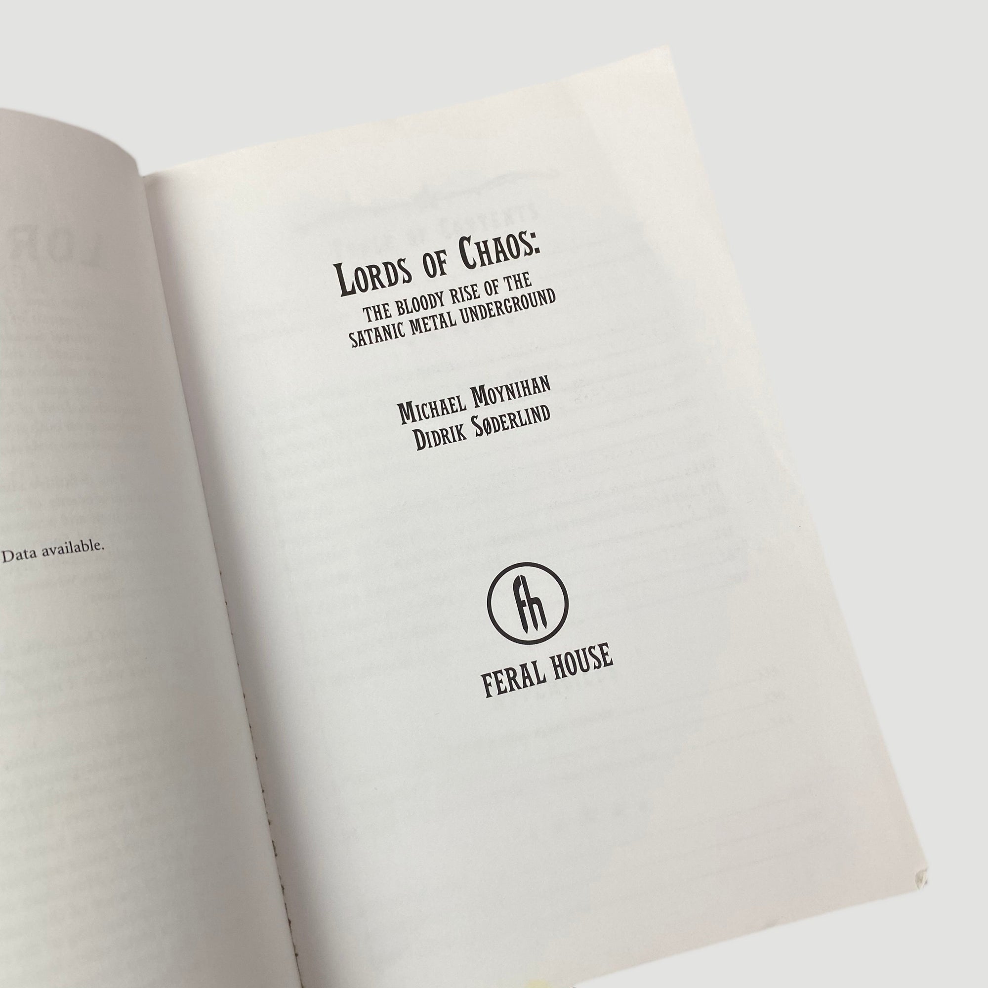 1998 'Lords of Chaos'..Rise of the Satanic Metal Underground 1st Ed.