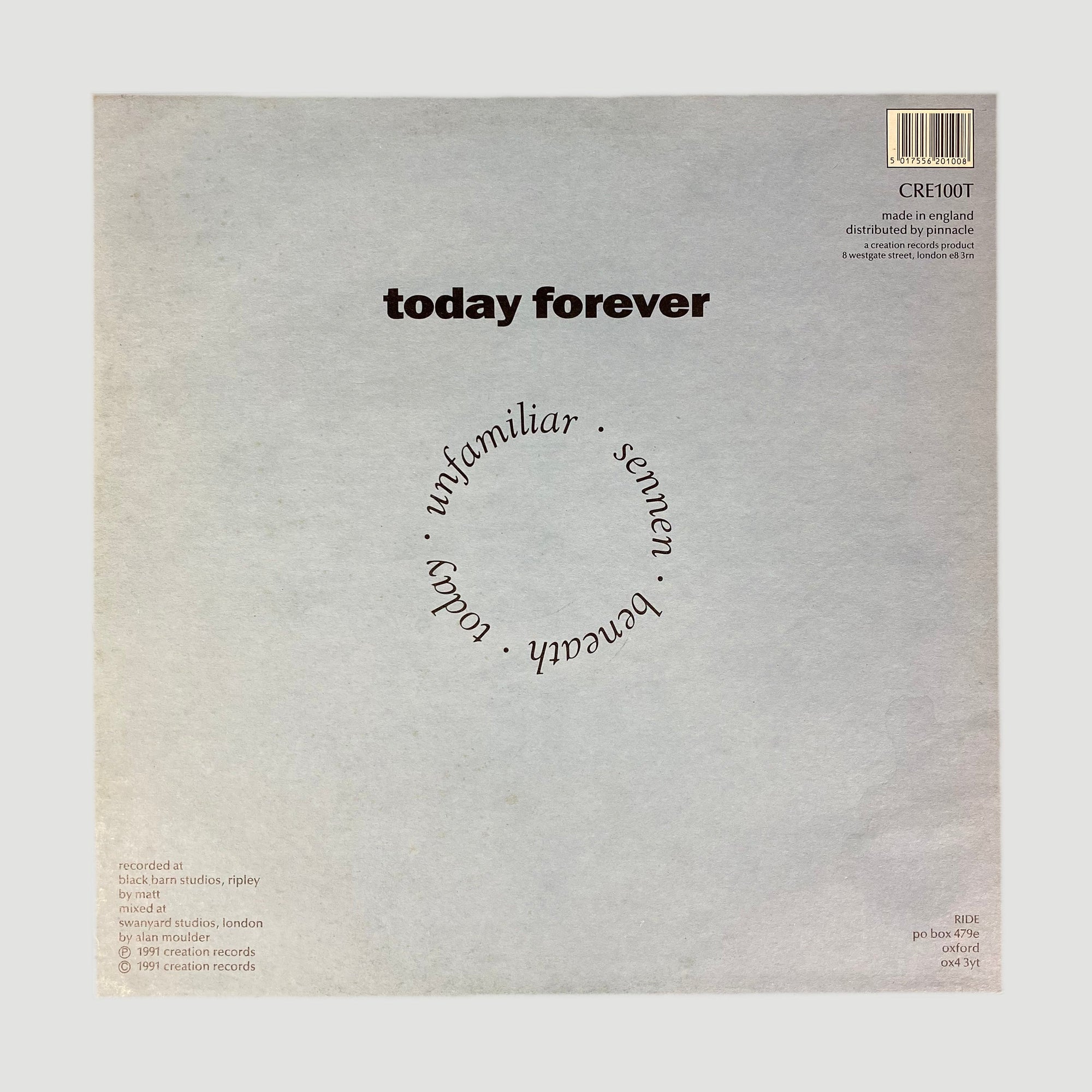 1991 Ride Today Forever 12" Vinyl EP