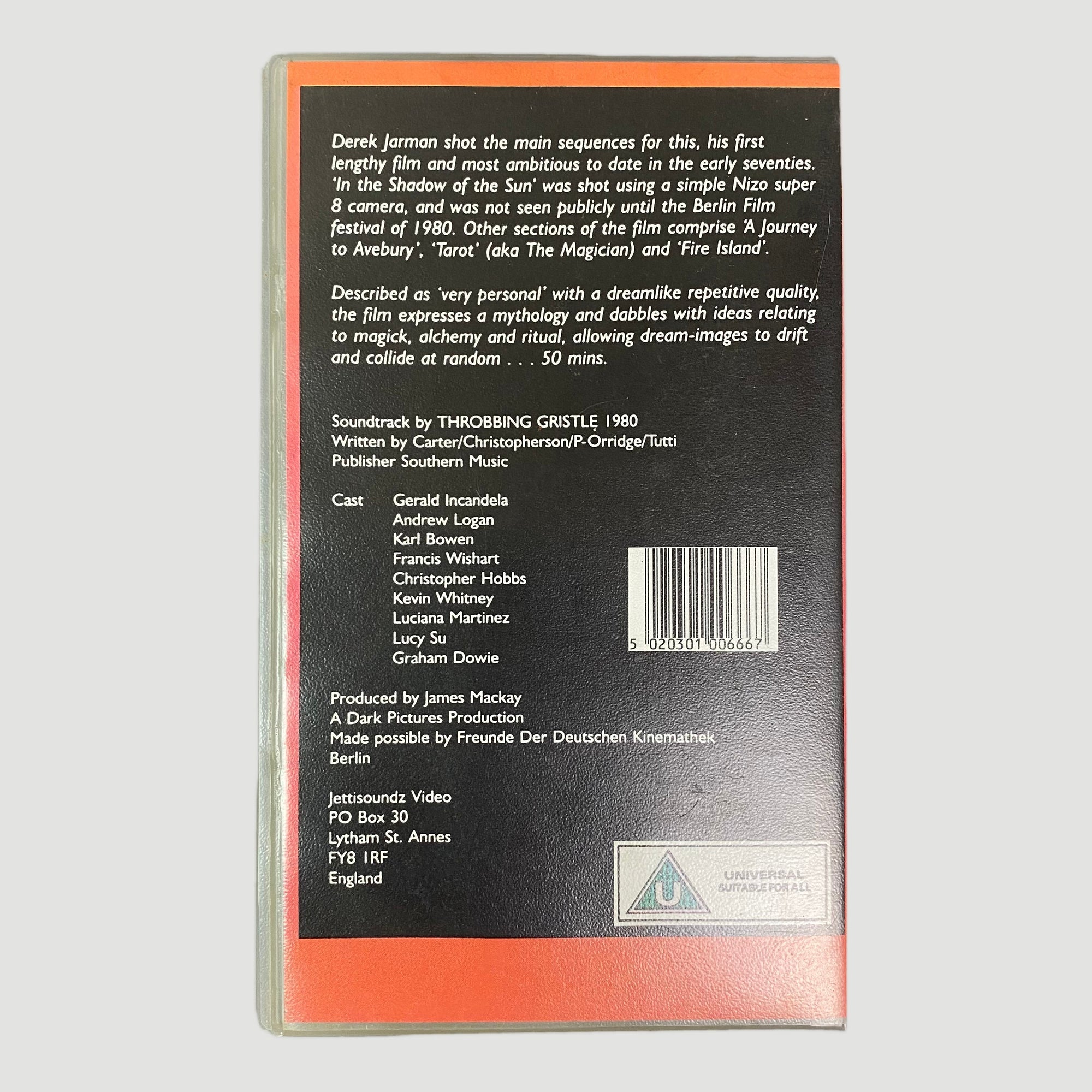 1981 Derek Jarman 'In The Shadow of the Sun' VHS