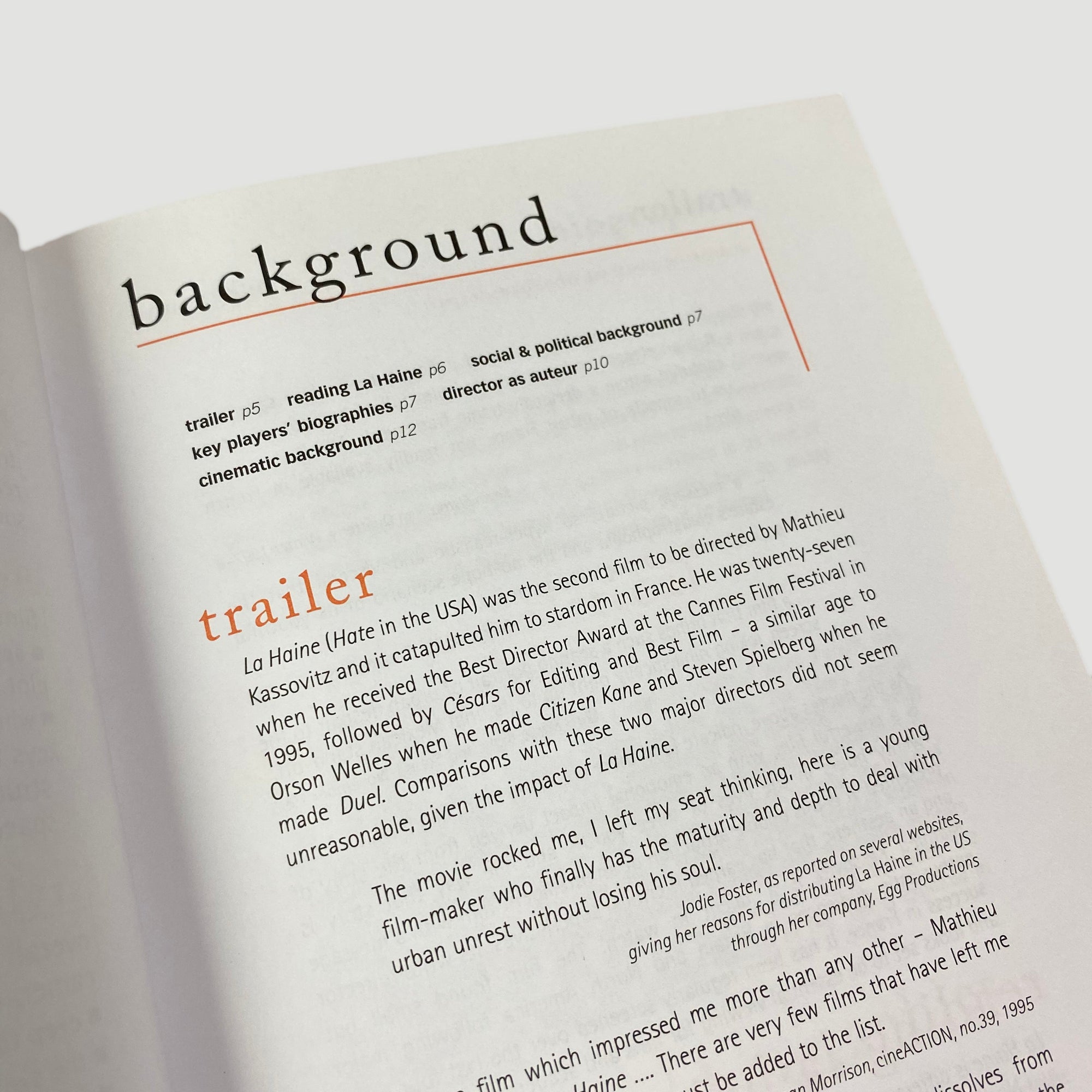 2000 La Haine (Hate) York Film Notes