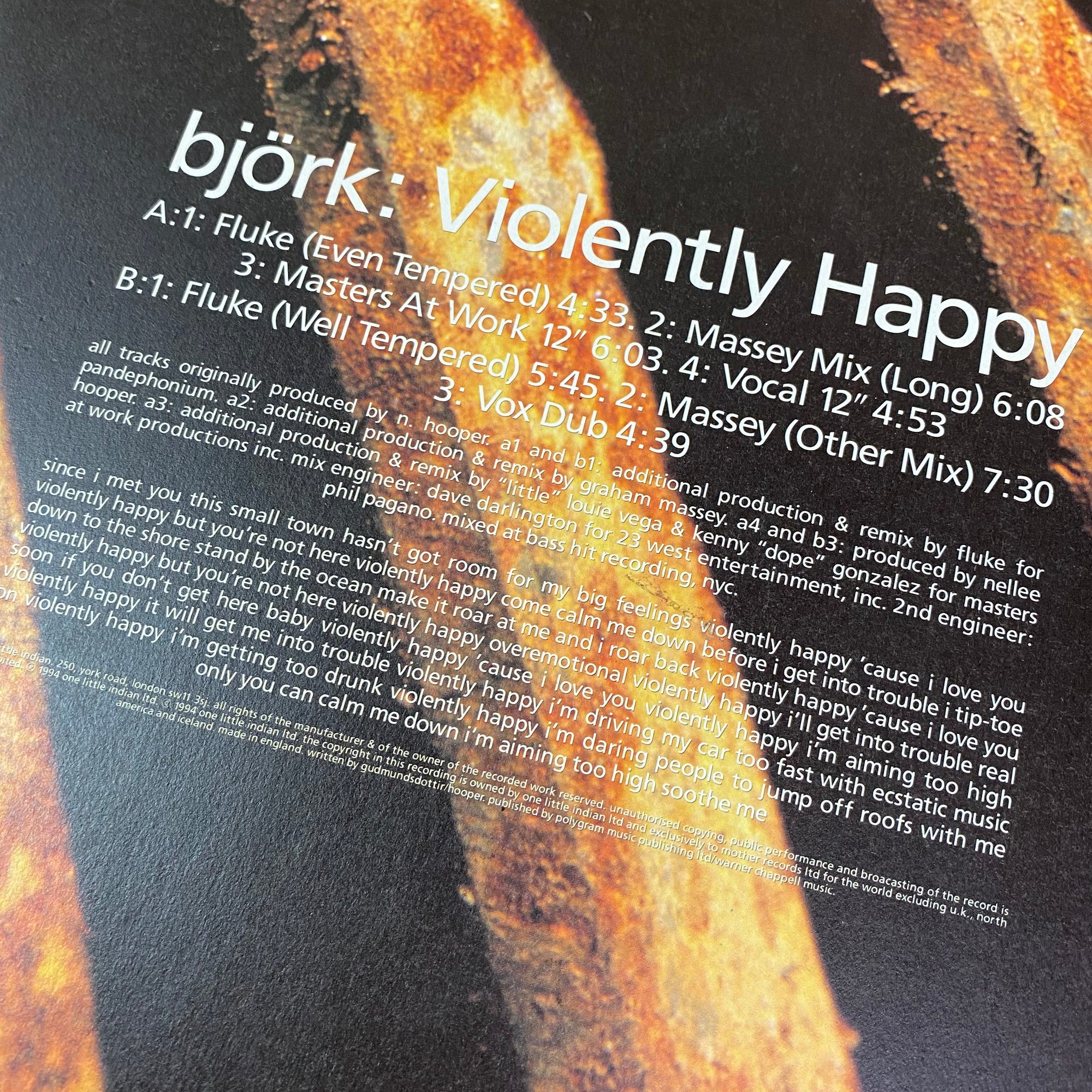 1994 Bjork Violently Happy 12" Single