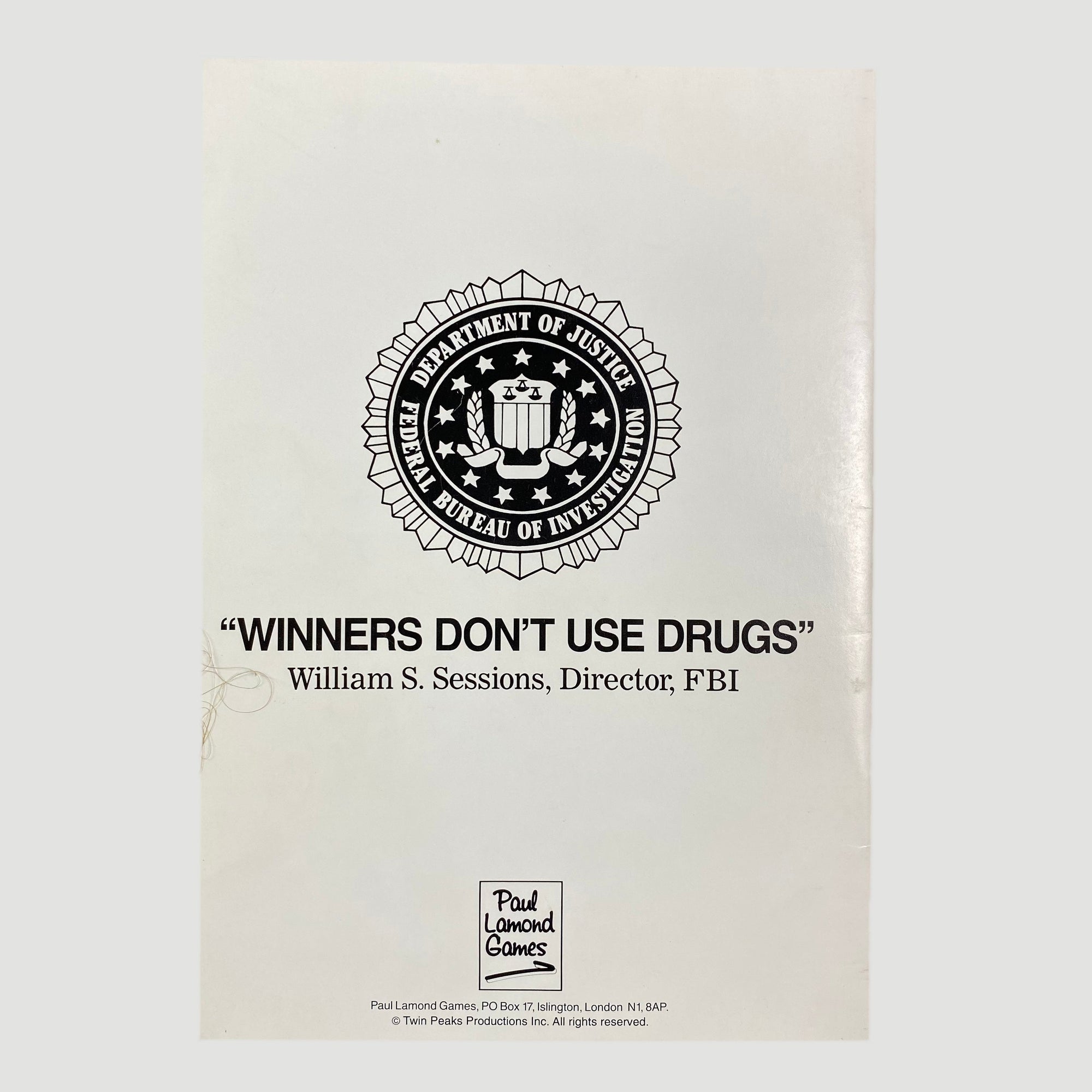 1990 Twin Peaks Murder Mystery Board Game