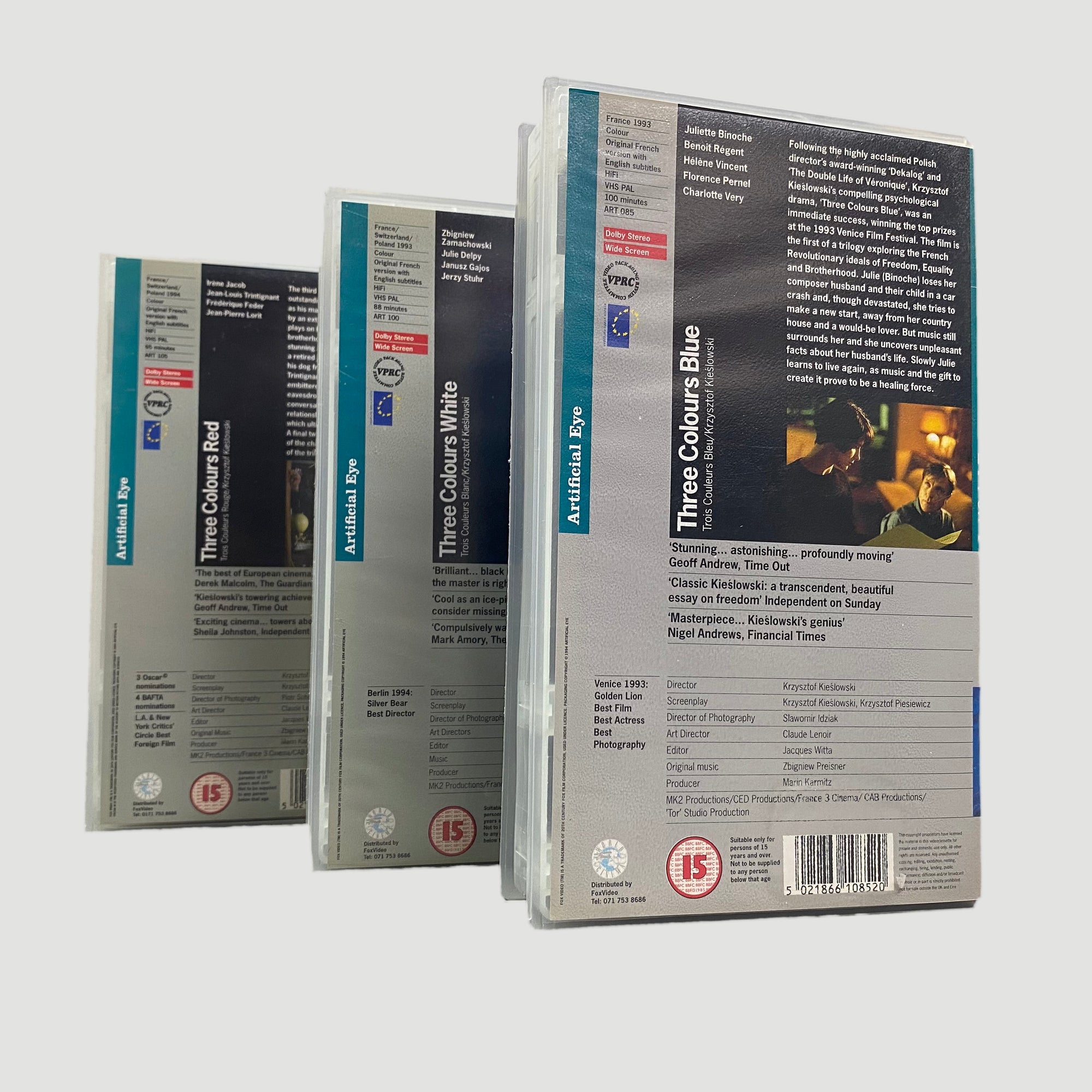1994 Three Colours Trilogy VHS Set
