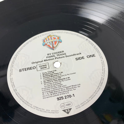 1985 Ry Cooder 'Paris, Texas' Soundtrack OST UK LP