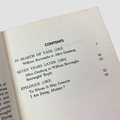 1969 The Yage Letters William Burroughs & Allen Ginsberg