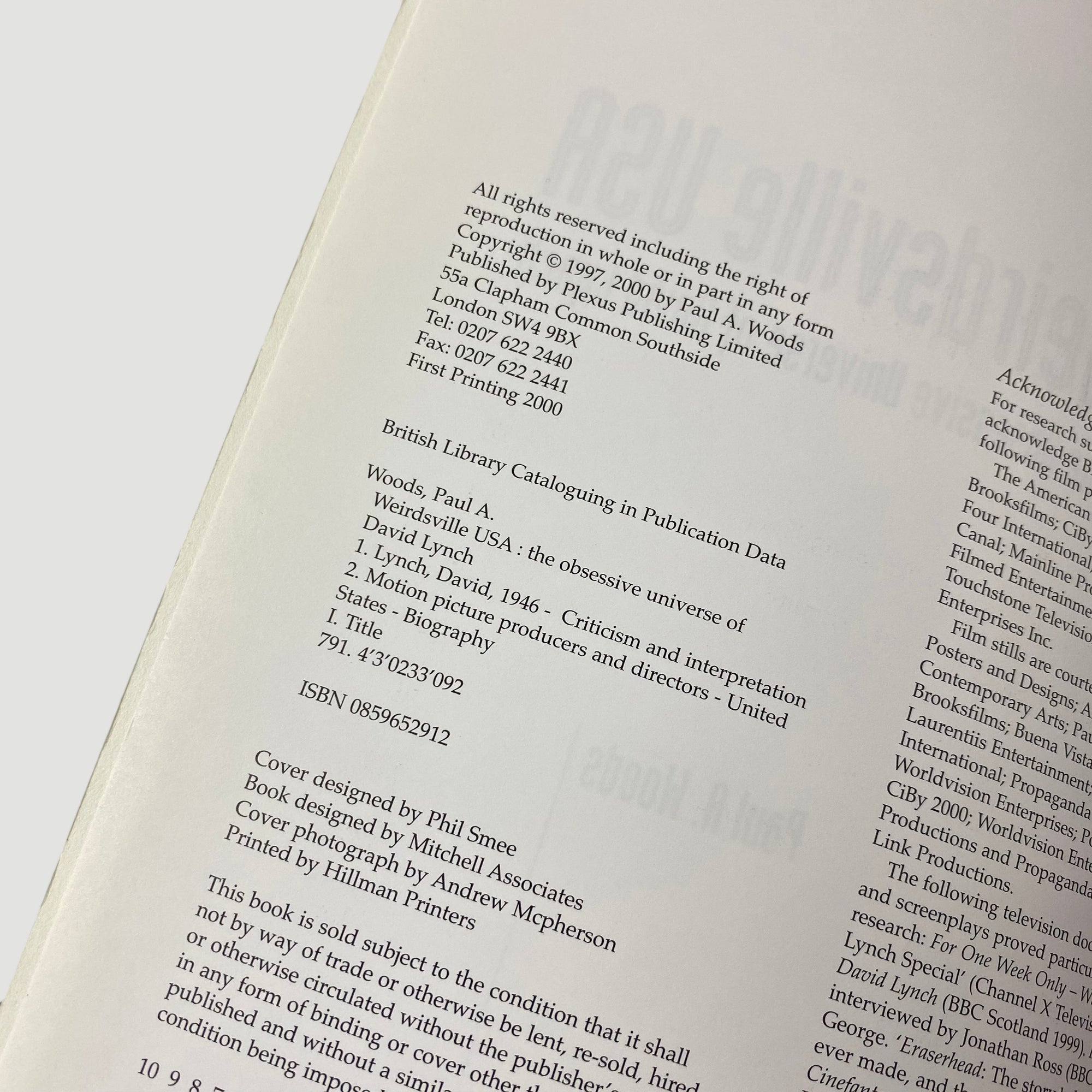 2000 'Weirdsville USA: The Obsessive Universe of David Lynch'