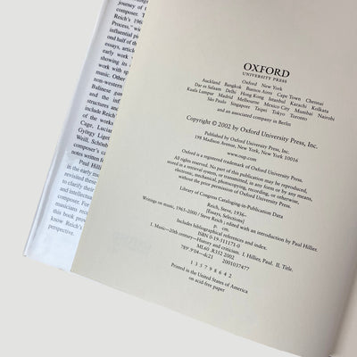 2004 Steve Reich ‘Writings on Music, 1965-2000’