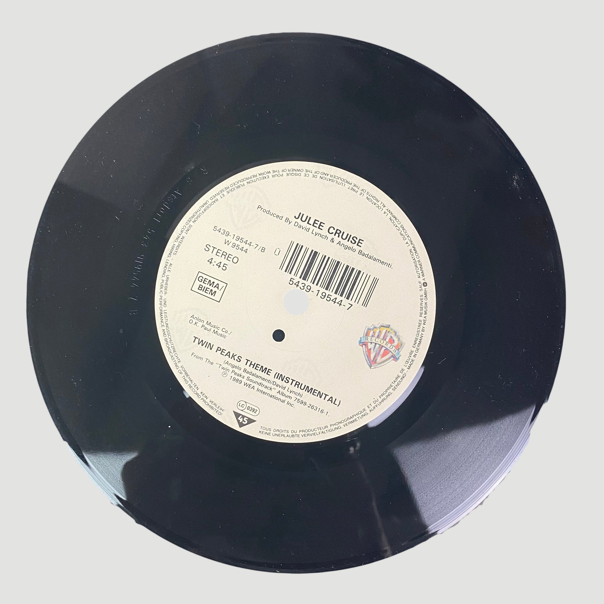 1990 Julee Cruise 'Falling' (Theme from Twin Peaks) 7" Single