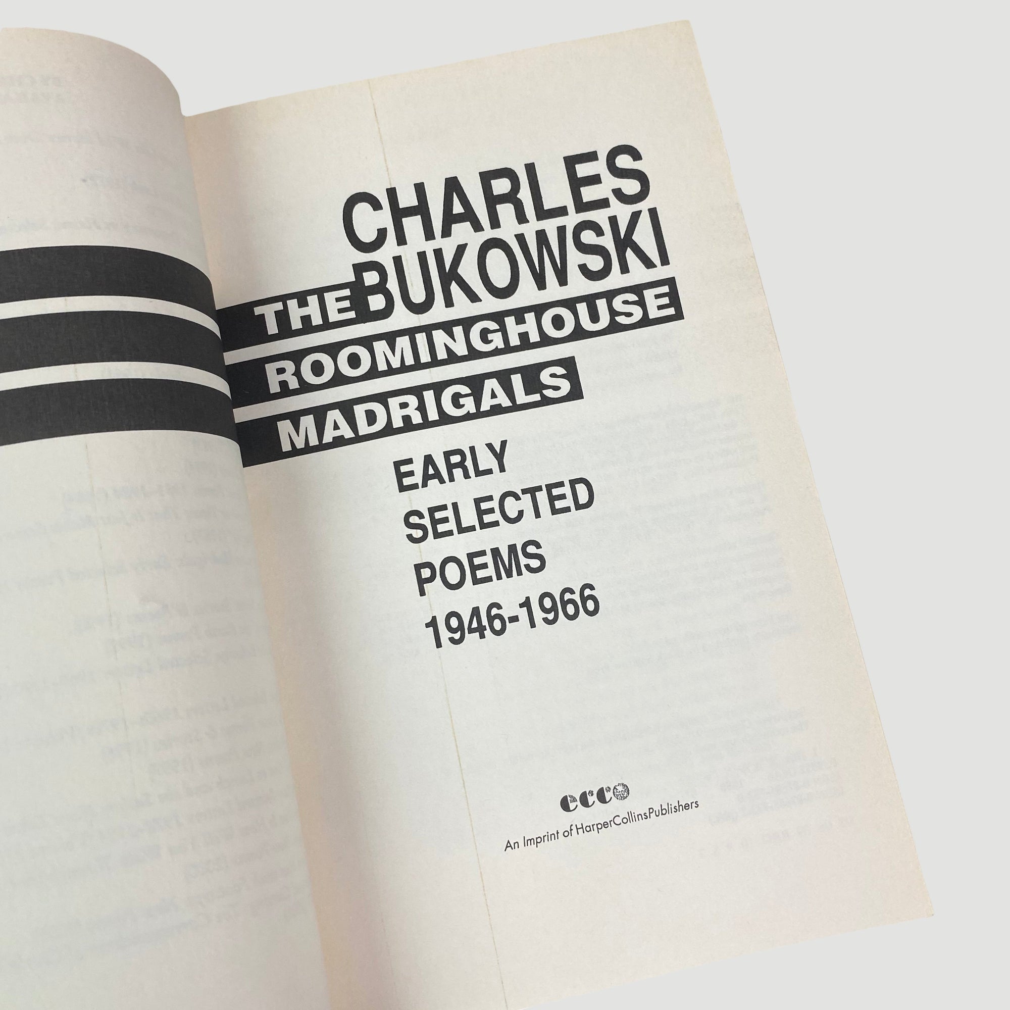 2002 Charles Bukowski The Roominghouse Madrigals