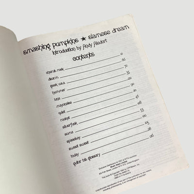 1993 Smashing Pumpkins Siamese Dream Tab Book
