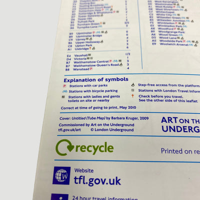 2010 Barbara Kruger London Tube Map