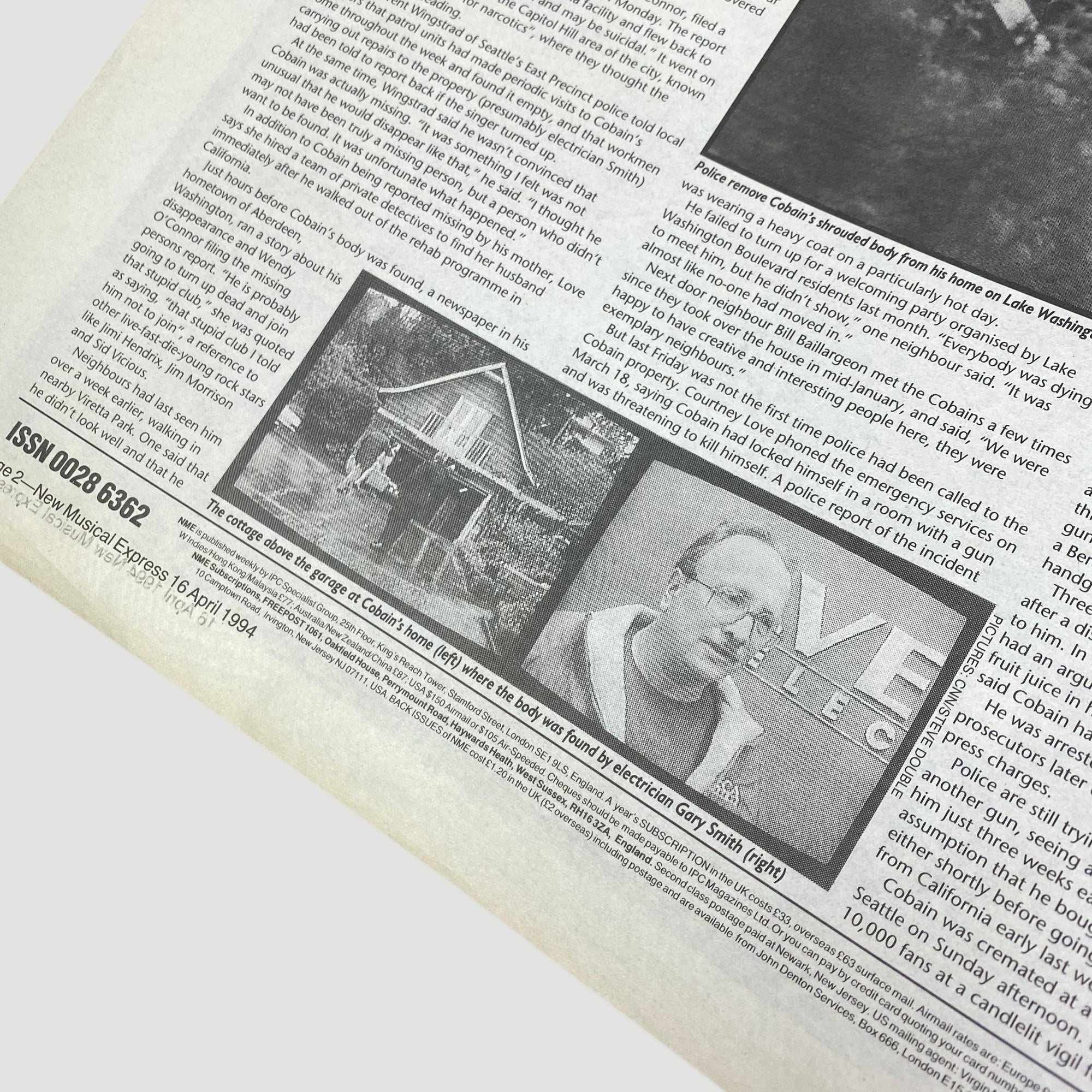 1994 NME Magazine Kurt Cobain Memorial Issue