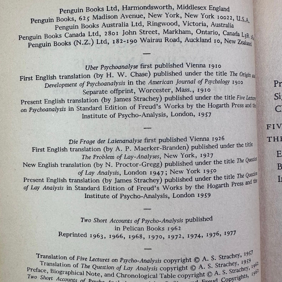 70's Two Short Accounts of Psycho-Analysis