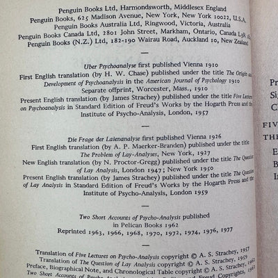 70's Two Short Accounts of Psycho-Analysis