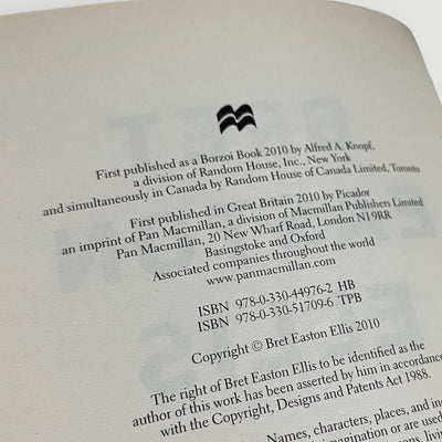 2010 Bret Easton Ellis Imperial Bedrooms 1st Edition