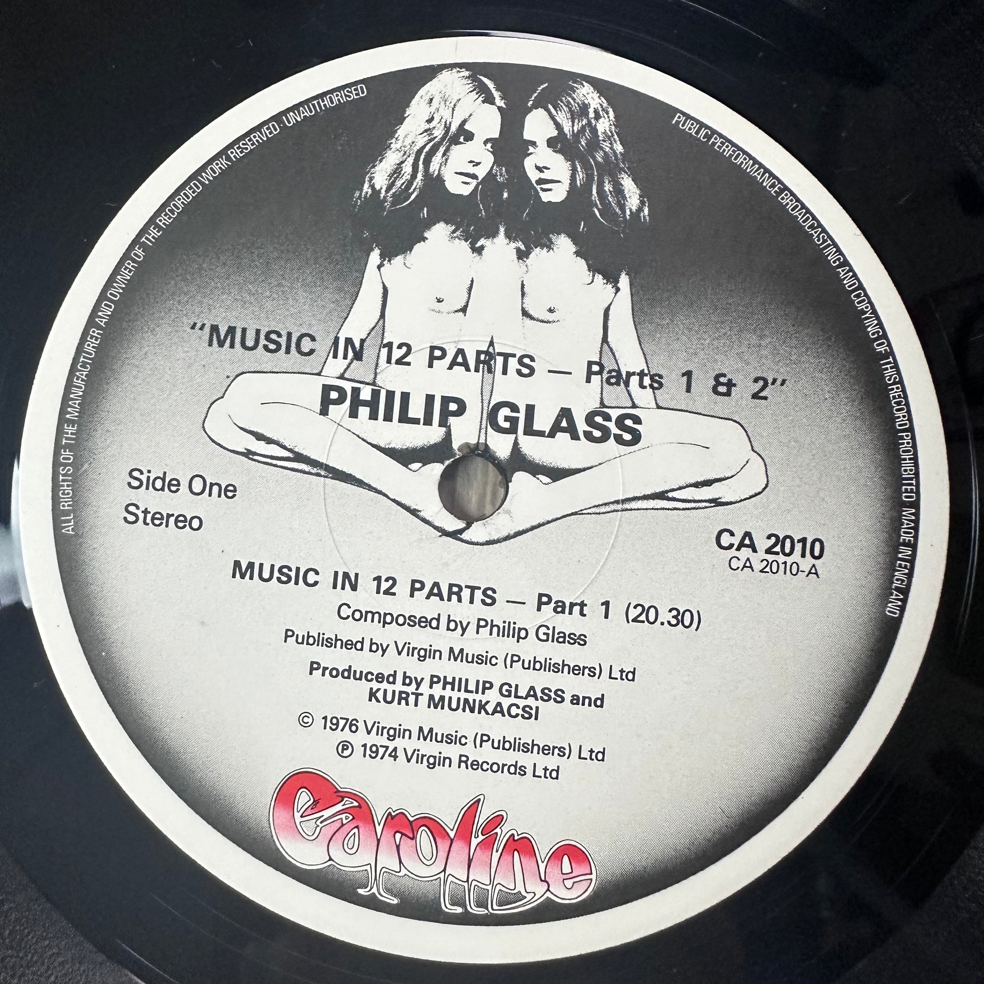 1976 Philip Glass Music in Twelve Parts (1&2) LP