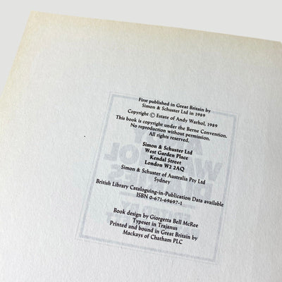 1989 Andy Warhol 'The Andy Warhol Diaries'