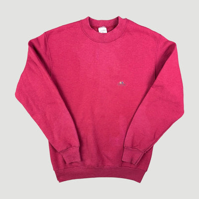 90's Fruit of the Loom Faded Red Logo Sweatshirt