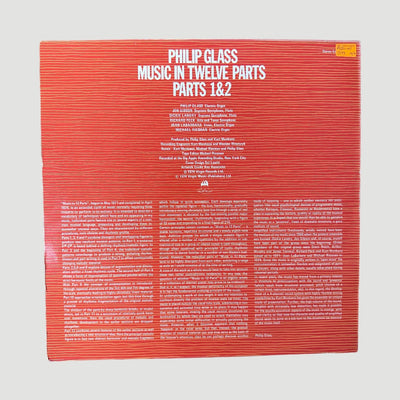 1976 Philip Glass Music in Twelve Parts (1&2) LP