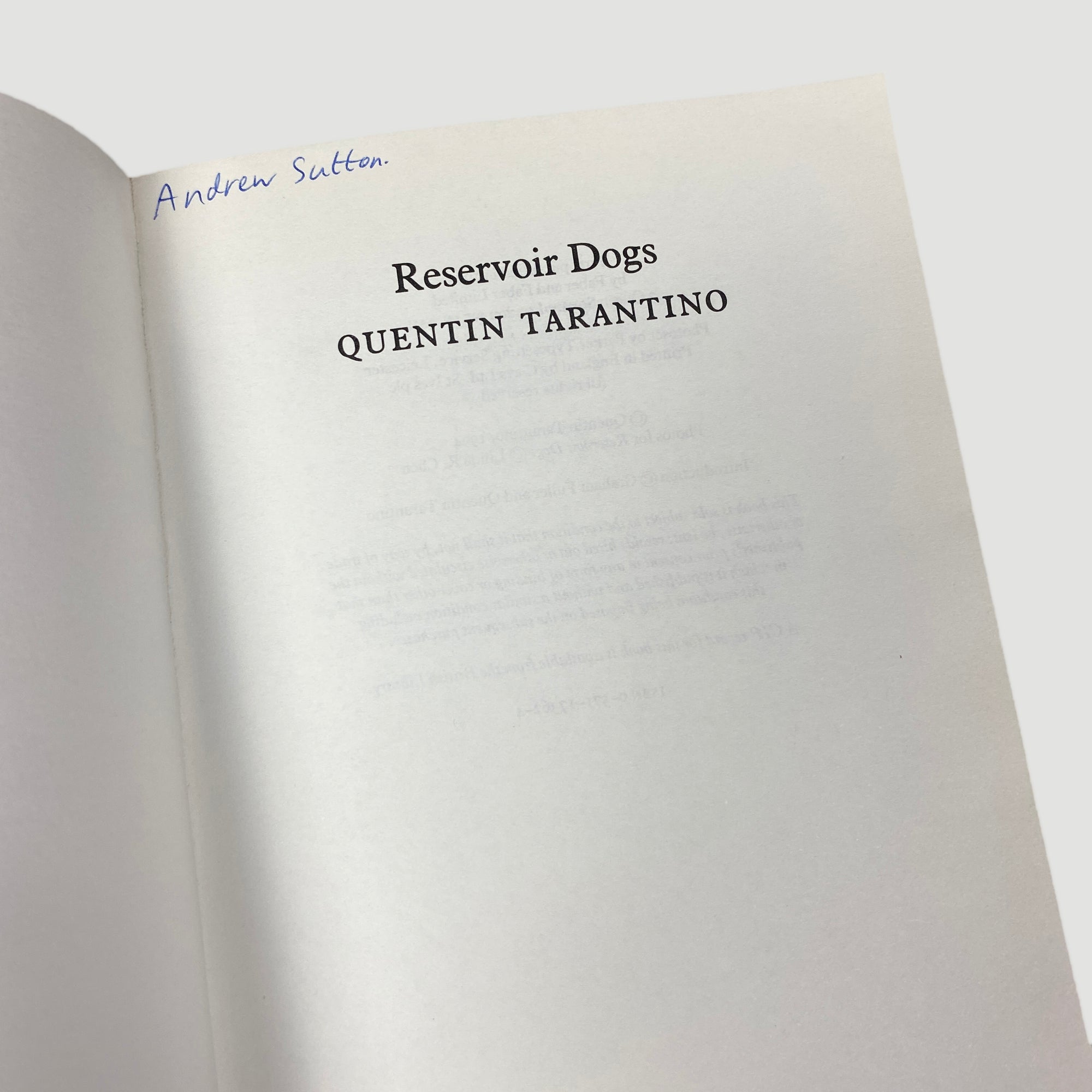 1994 Reservoir Dogs Faber Screenplay