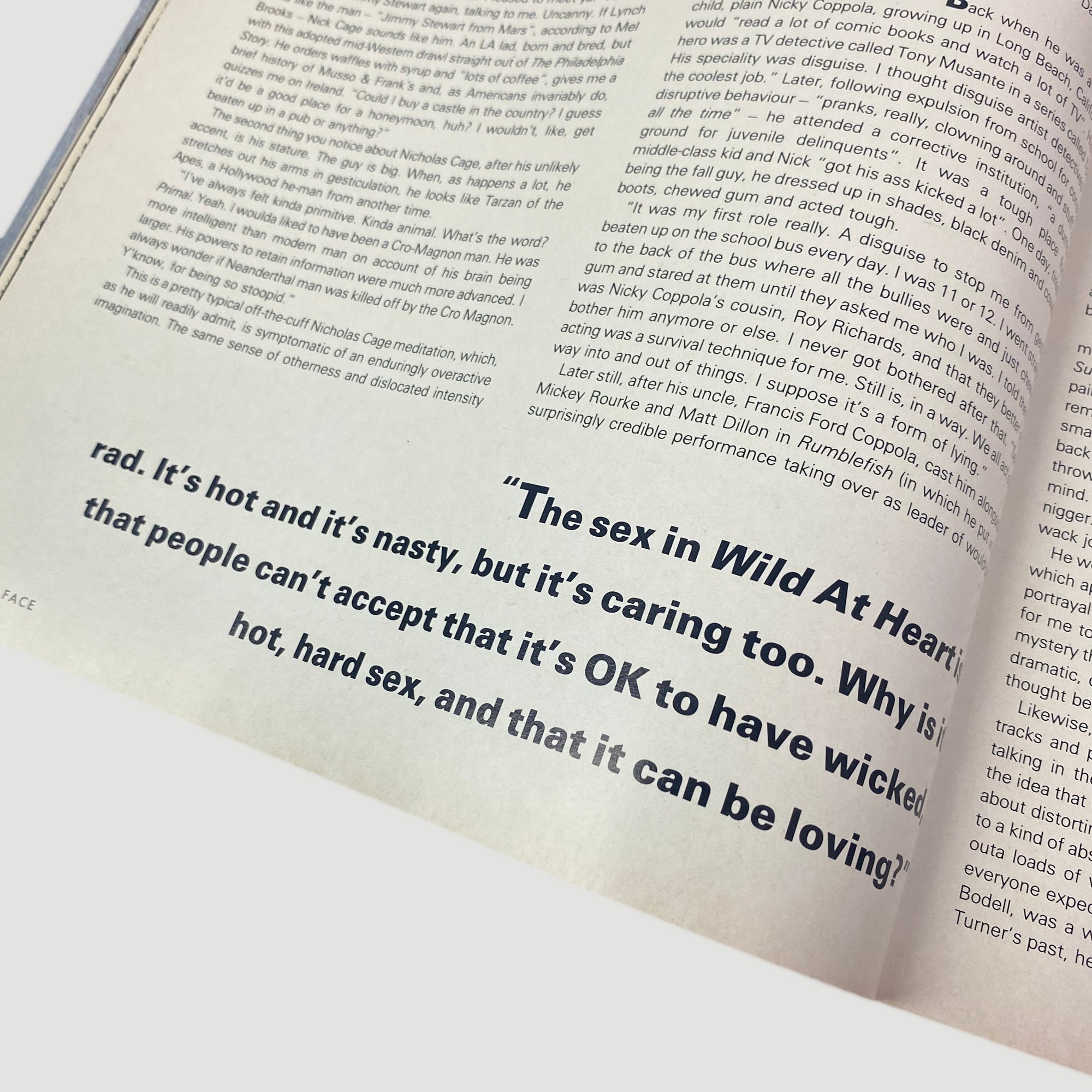 1990 The Face Magazine Wild at Heart Issue