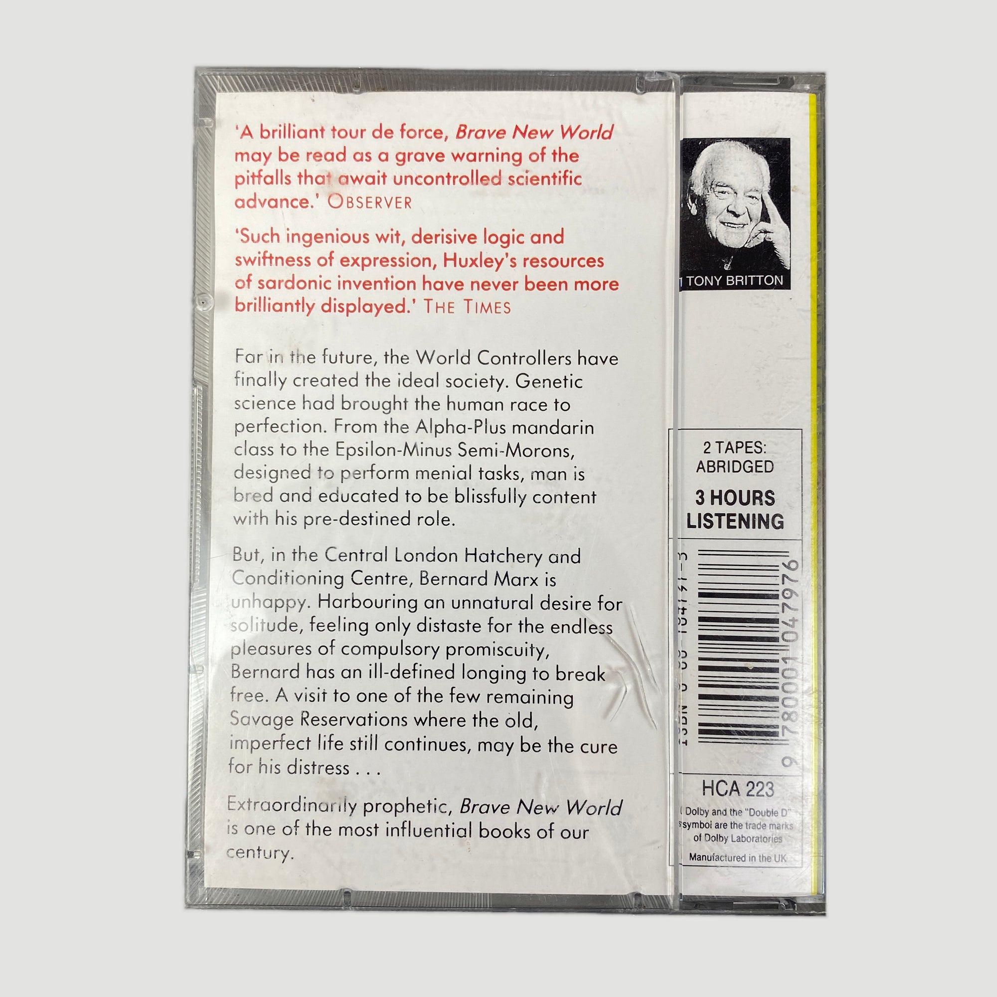 1994 'Brave New World' Aldous Huxley AudioBook Cassette