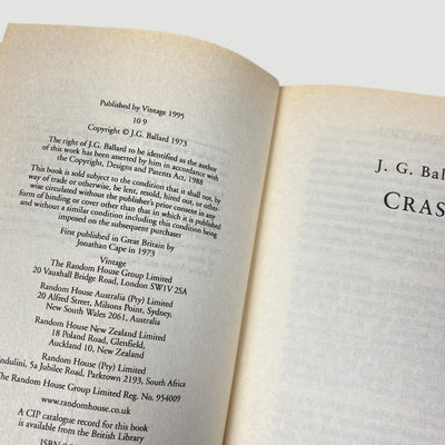 1995 JG Ballard 'Crash' Softback