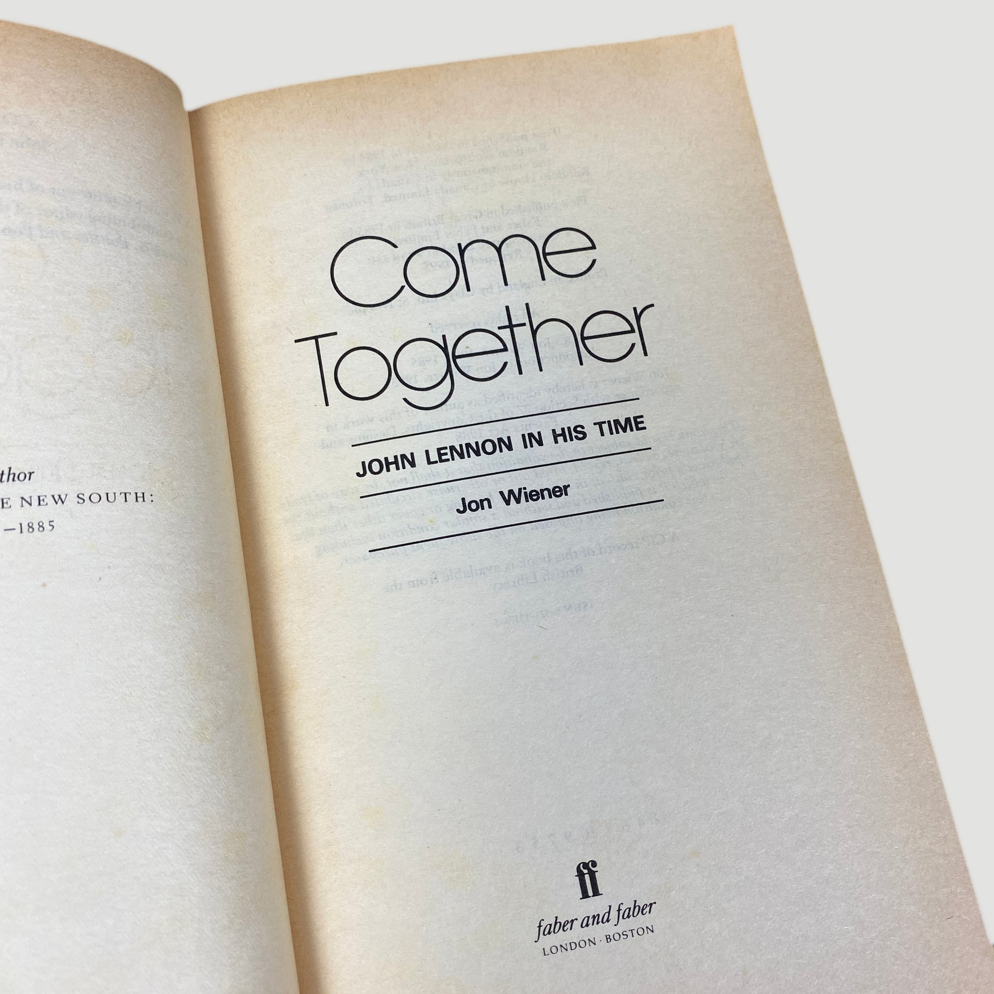 1995 Come Together: John Lennon in His Time Faber