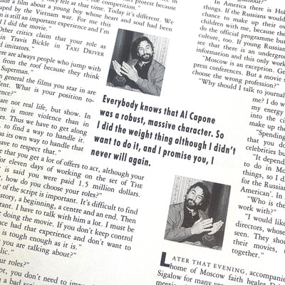 1987 The Face Magazine De Niro Issue