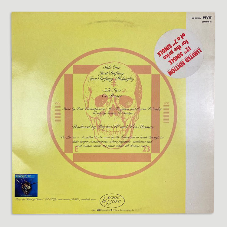 1982 Psychic TV Just Drifting 12" Single w/Hype Sticker
