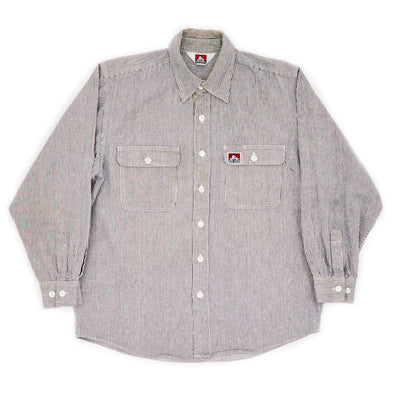 Ben Davis Long Sleeve Stripe Chambray Work Shirt