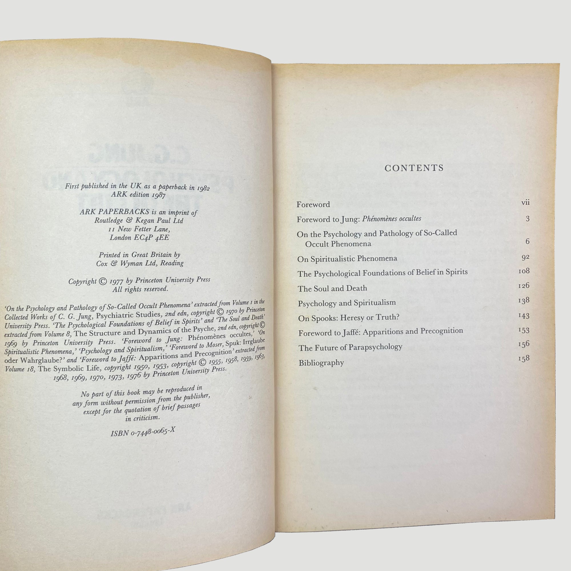 1987 Psychology and the Occult by C.G. Jung