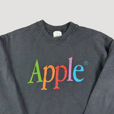 90's Apple Spell Out Black Sweatshirt