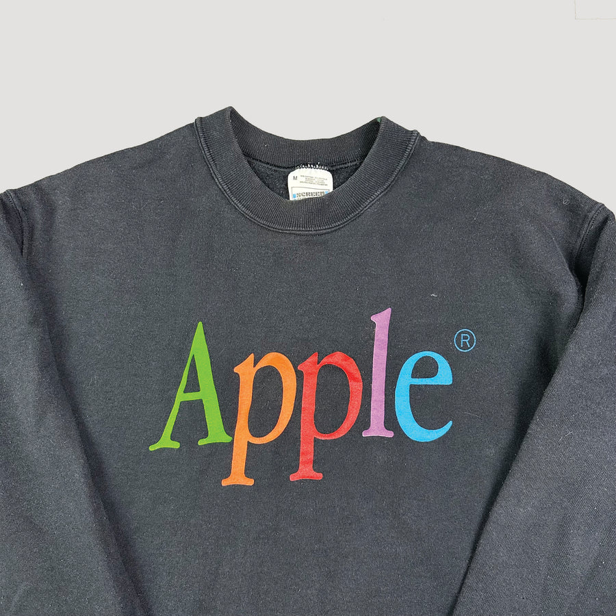 90's Apple Spell Out Black Sweatshirt